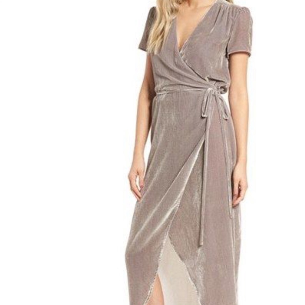 WAYF velvet kimono dress